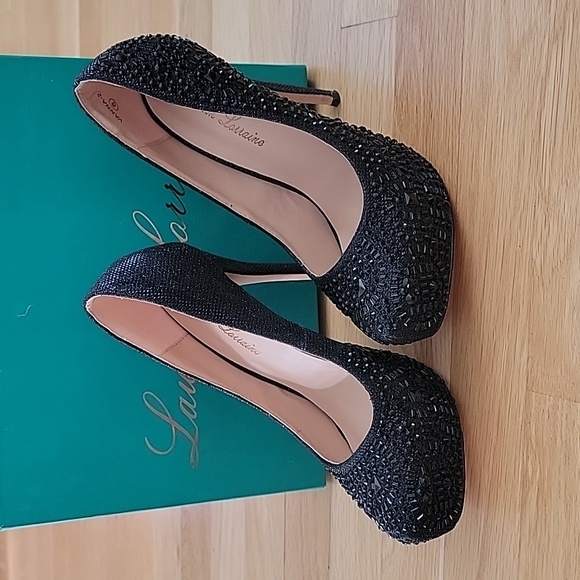 Lauren Lorraine Shoes - Black Sparkle Dress Shoes